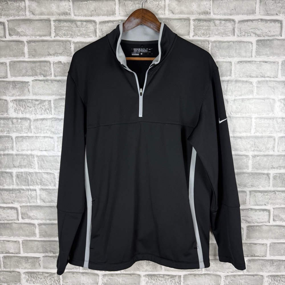 Nike Golf Tour Performance Therma-FIT Quarter Zip Pullover Black Mens Large